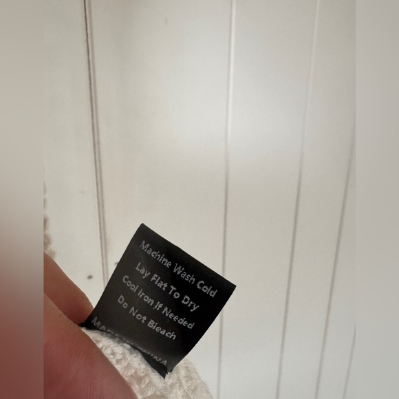 POL White Crochet Embroidered Floral Crop Top Boho Festival Semi Sheer OS - Picture 6 of 8